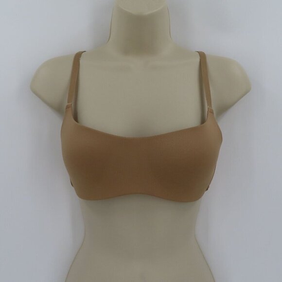 SO 32B Solid Beige Perfect Wirefree Bra Padded Wireless Convertible Straps Women - Picture 13 of 13